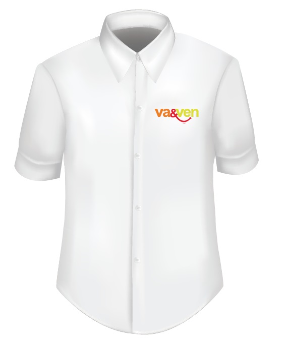 CAMISA SUPERV VA&VEN CABALLERO S tela oxford blanca logo tet. Izquierda bord. Y espalda serigrafia