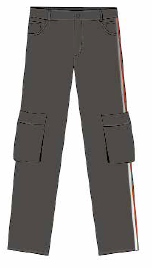 PANTALON GRIS CARGO ES 30 tipo jean, cargo con cinta reflextiva