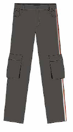 PANTALON GRIS CARGO ES 36 tipo jean, cargo con cinta reflextiva